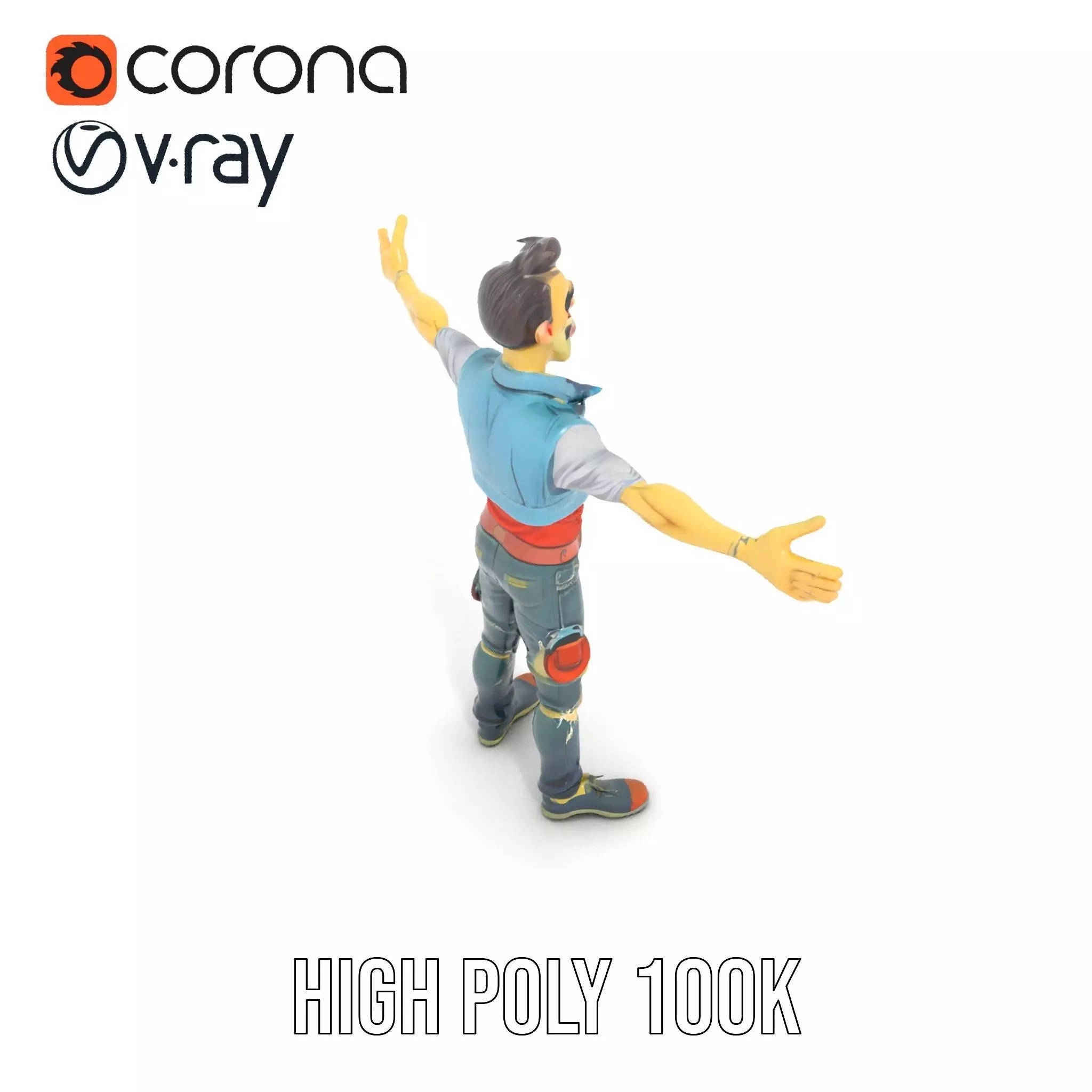 Zany Zombie Character model pack Low-poly 3D model_26