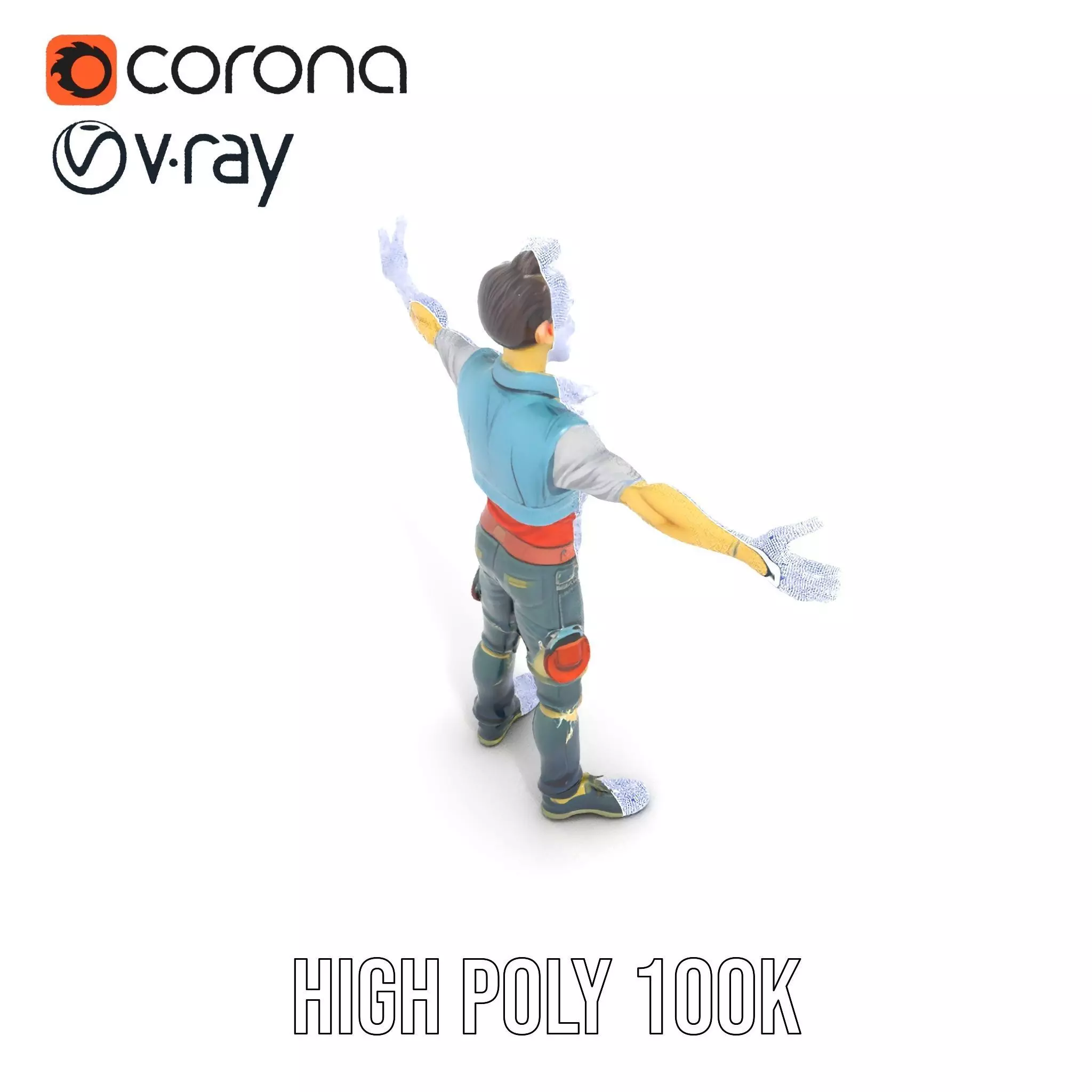 Zany Zombie Character model pack Low-poly 3D model_20