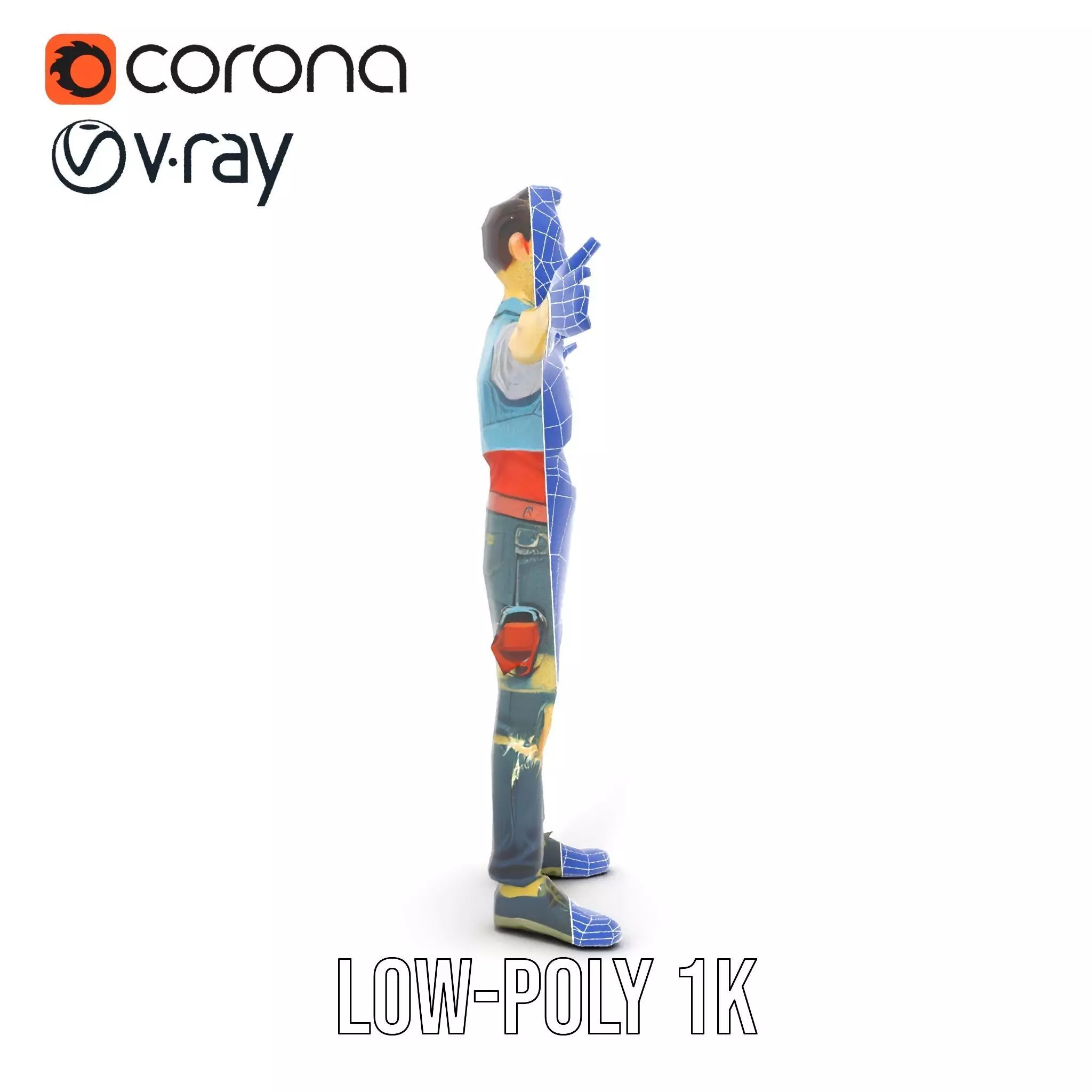 Zany Zombie Character model pack Low-poly 3D model_22