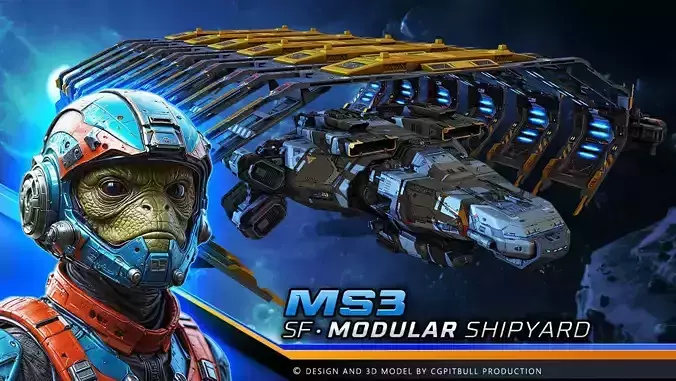 MS3 - MODULAR Shipyard Low-poly 3D model