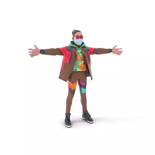 Vibrant Geometric Outfit model pack Low-poly 3D model