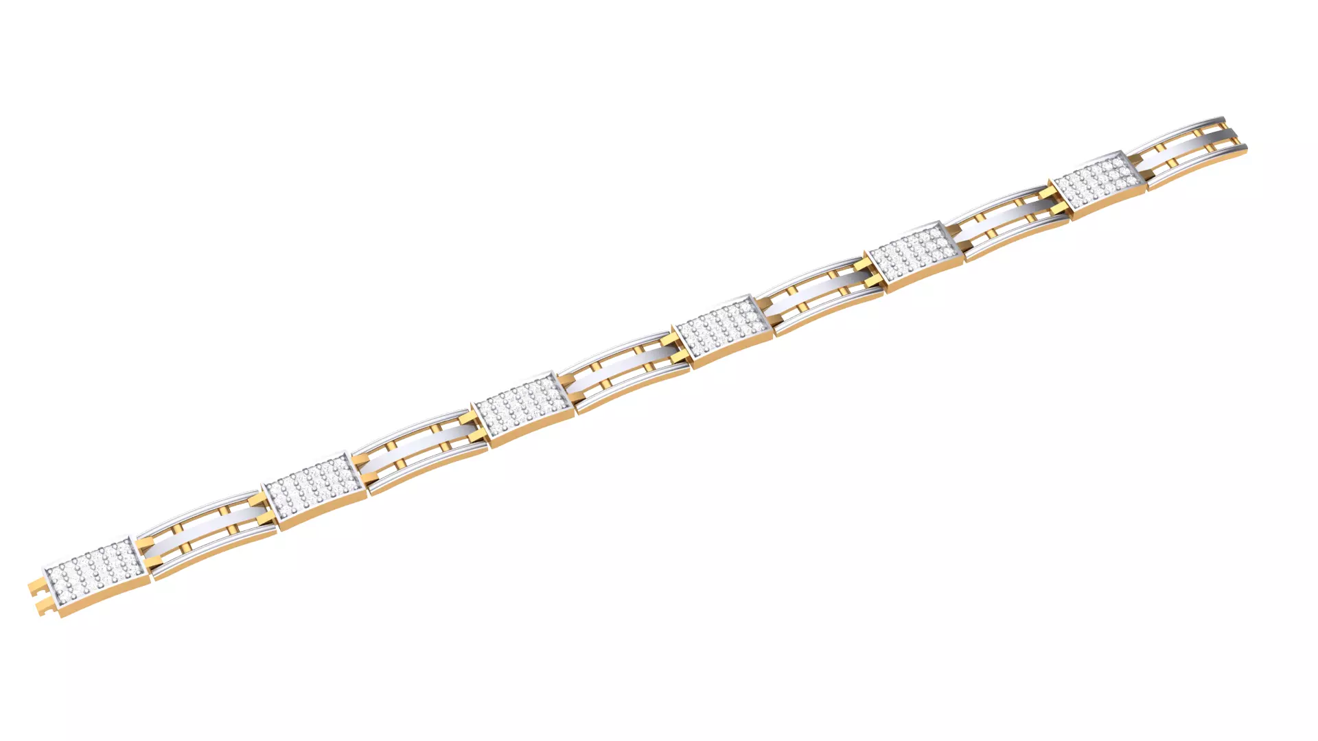 3D Printable Jewelry design of Bracelet with diamonds 3D print model_1