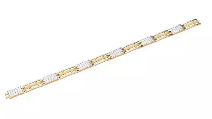 3D Printable Jewelry design of Bracelet with diamonds