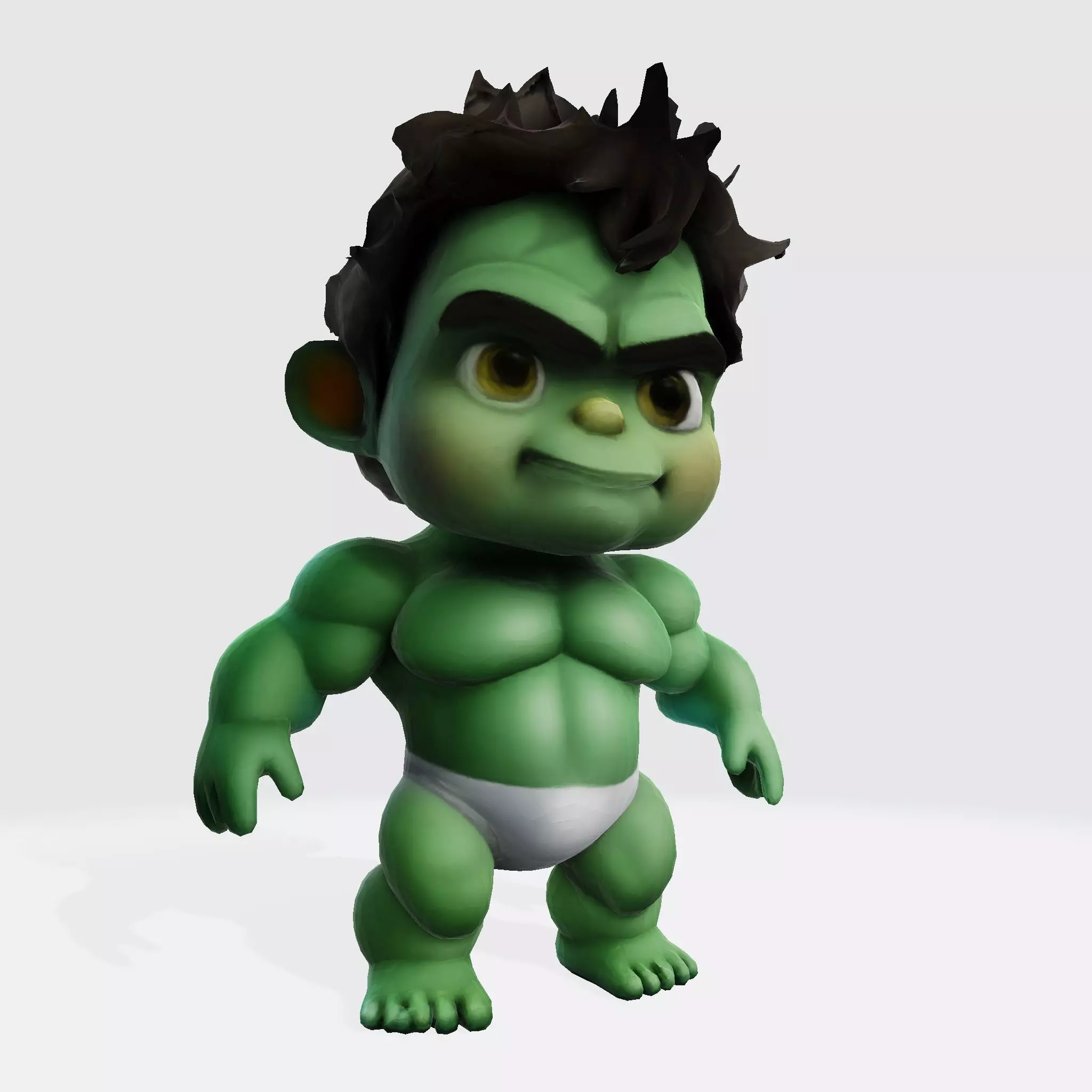 Stylized Baby Hulk for Animation and 3D Printing 3D model