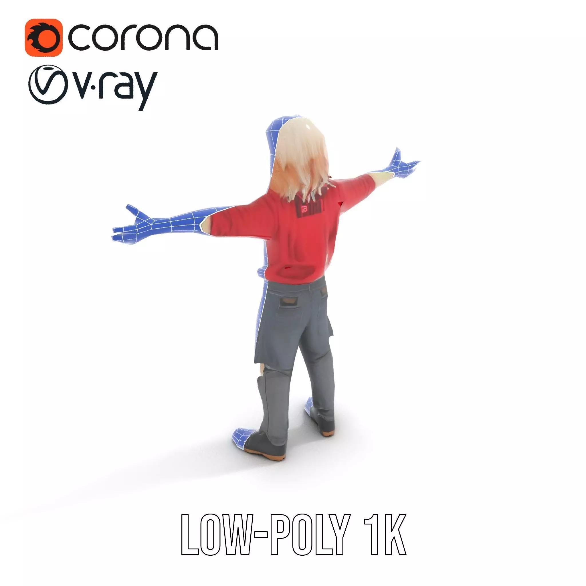 Colorful Zombie Character model pack Low-poly 3D model_28