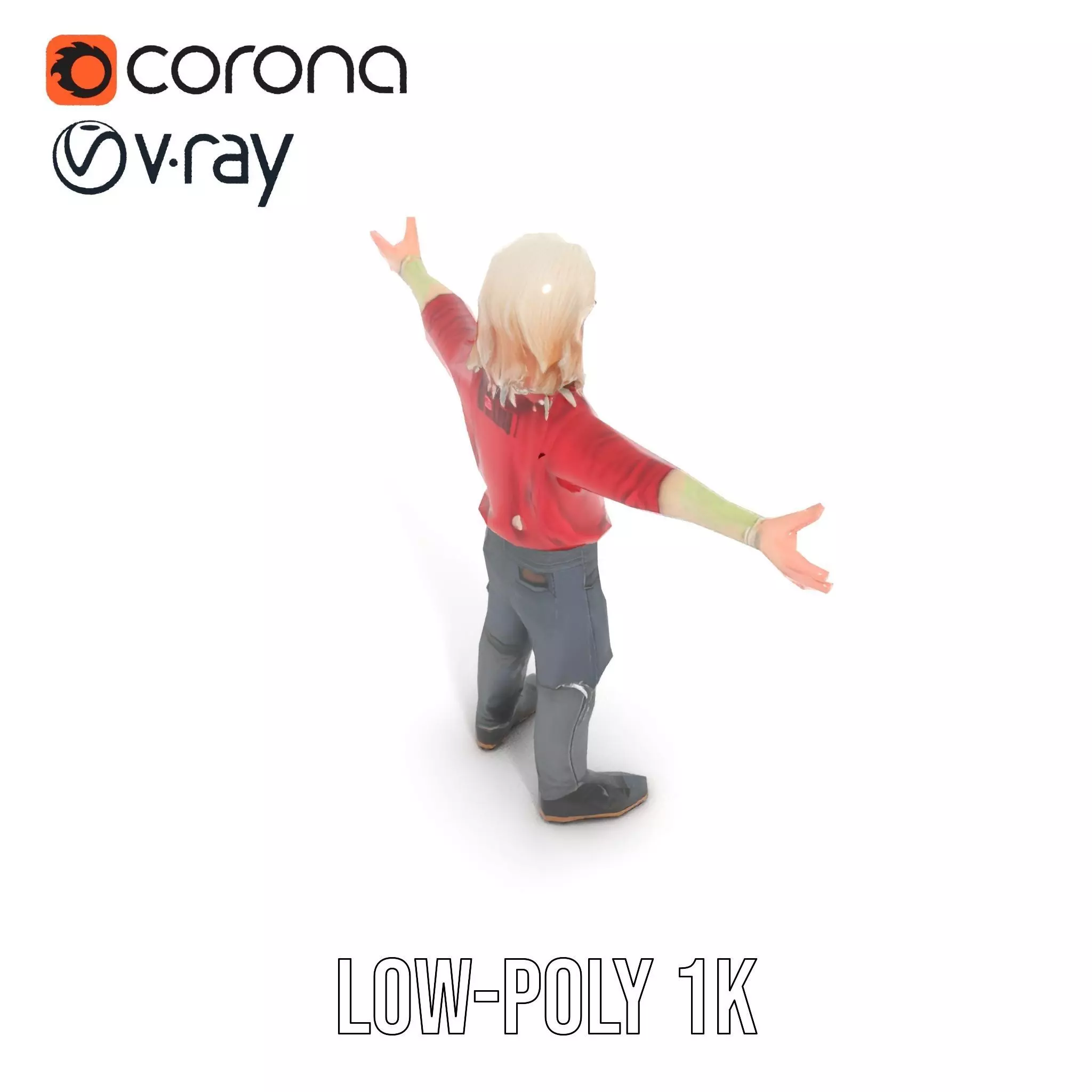 Colorful Zombie Character model pack Low-poly 3D model_8