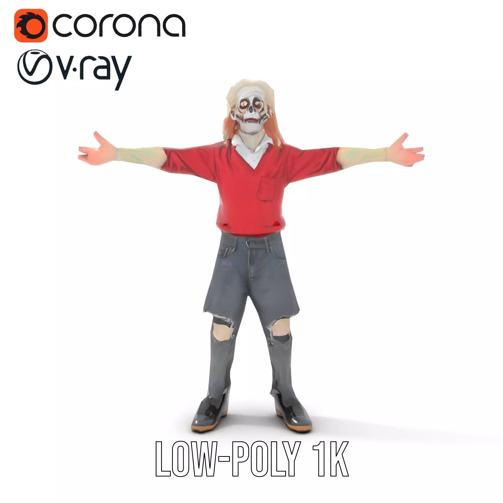 Colorful Zombie Character model pack Low-poly 3D model_9