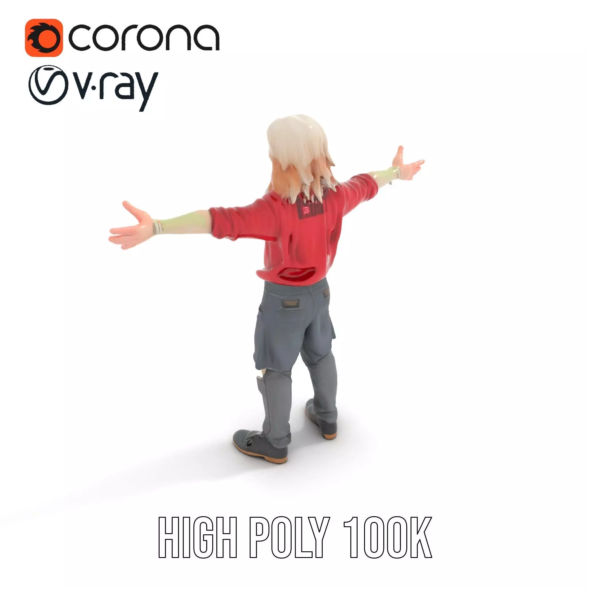 Colorful Zombie Character model pack Low-poly 3D model_12