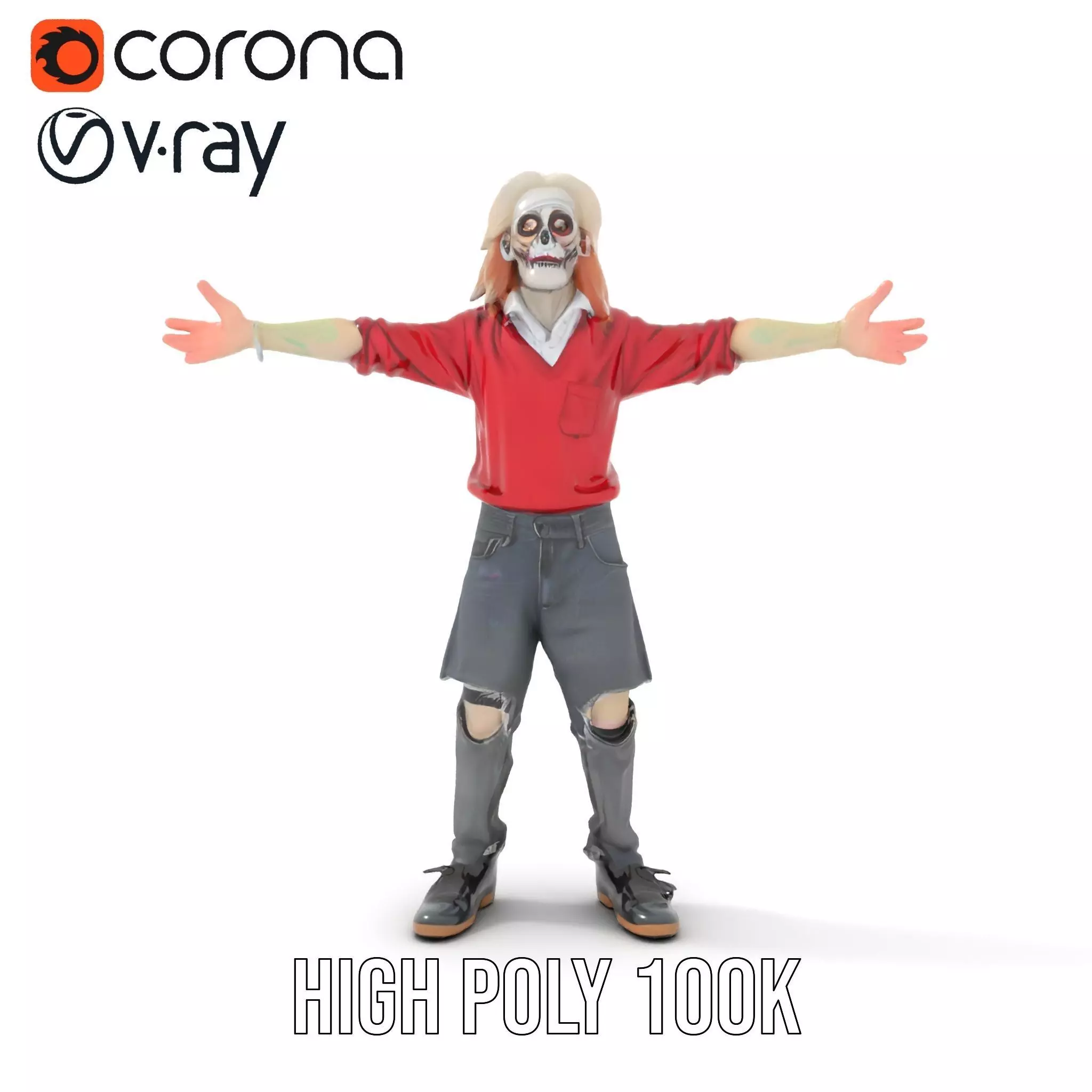 Colorful Zombie Character model pack Low-poly 3D model_23