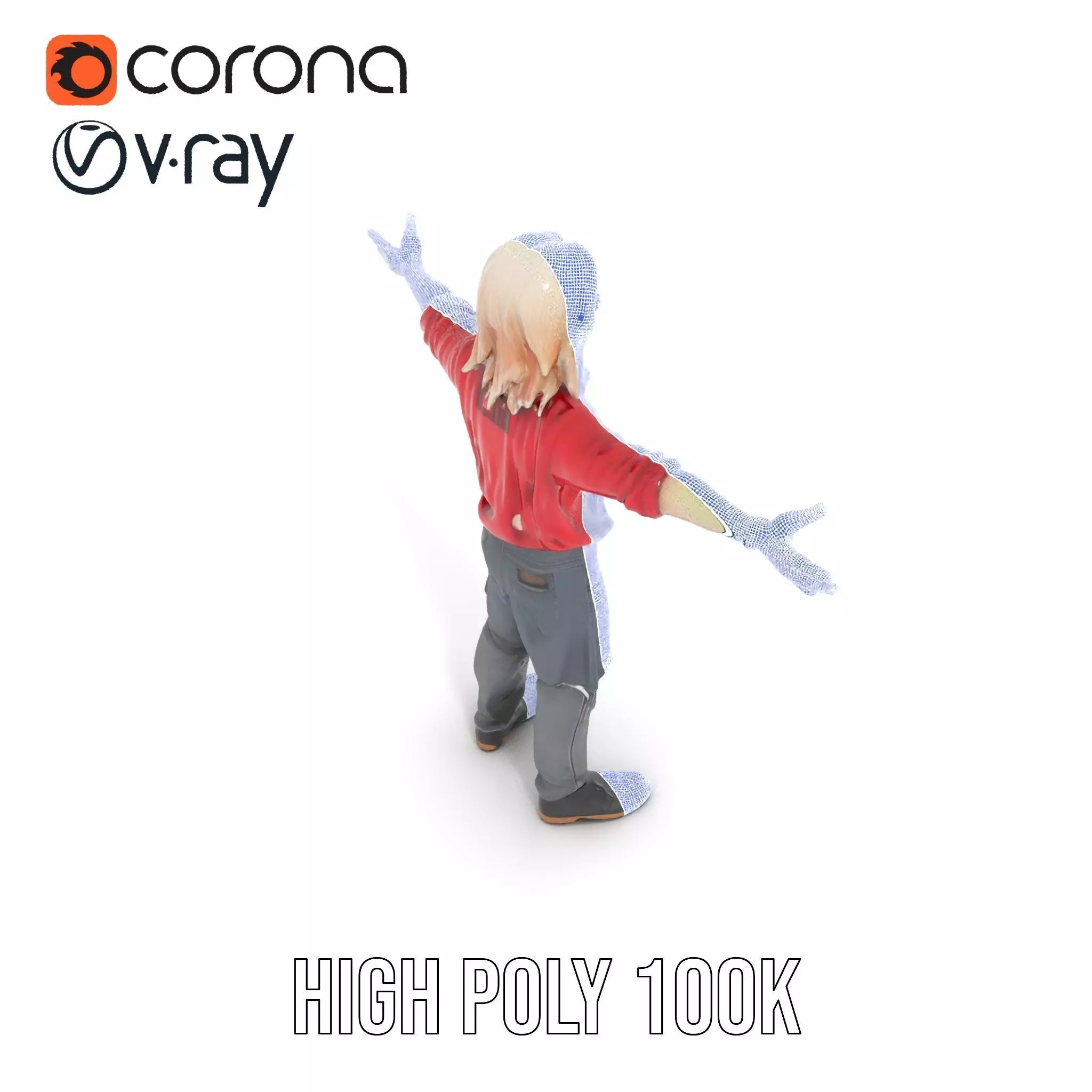 Colorful Zombie Character model pack Low-poly 3D model_29