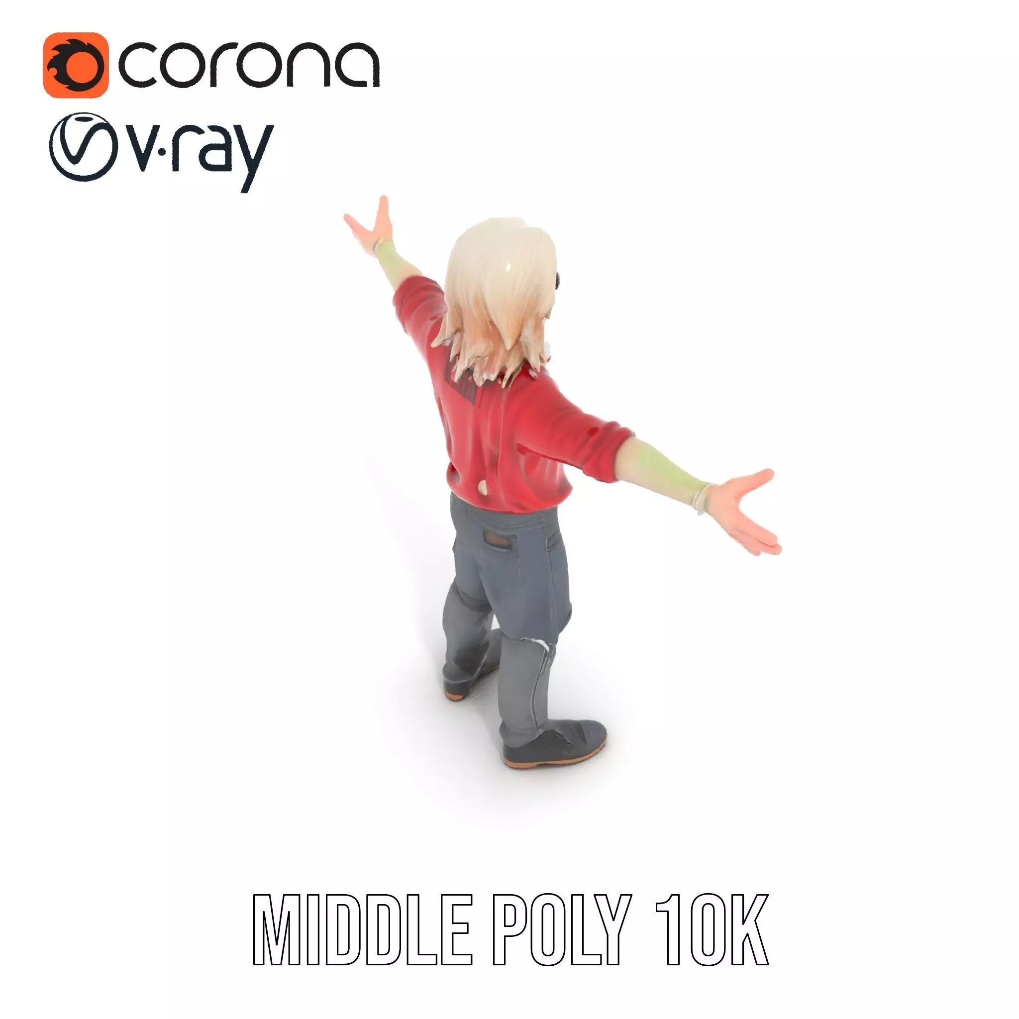 Colorful Zombie Character model pack Low-poly 3D model_27