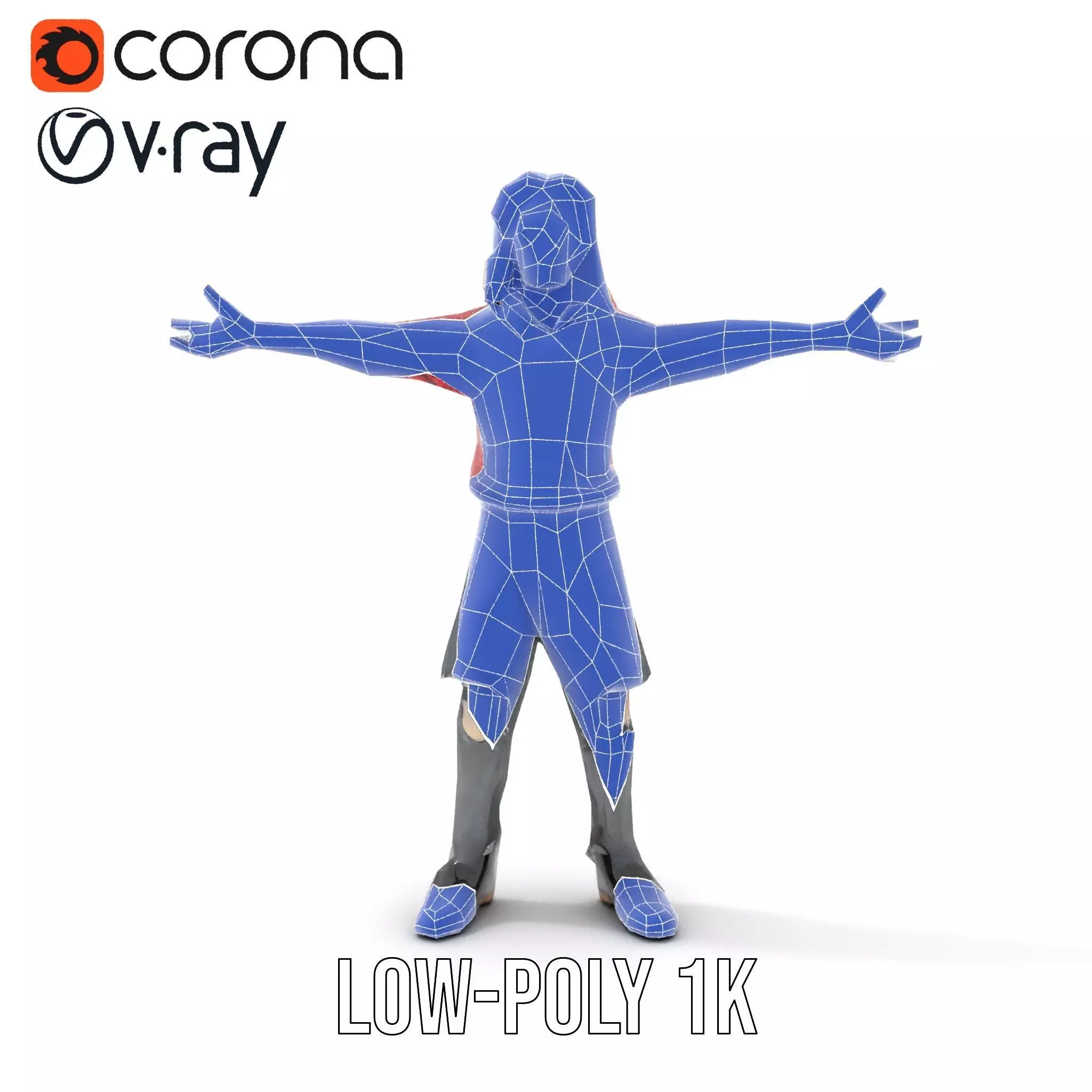 Colorful Zombie Character model pack Low-poly 3D model_17