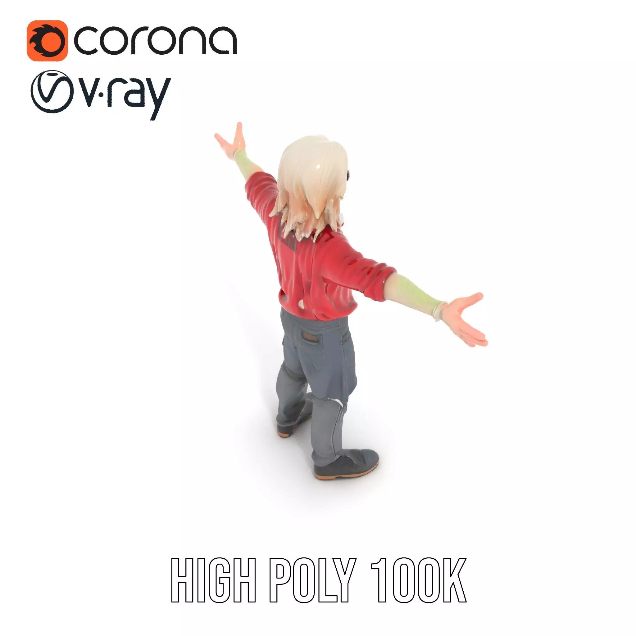 Colorful Zombie Character model pack Low-poly 3D model_18