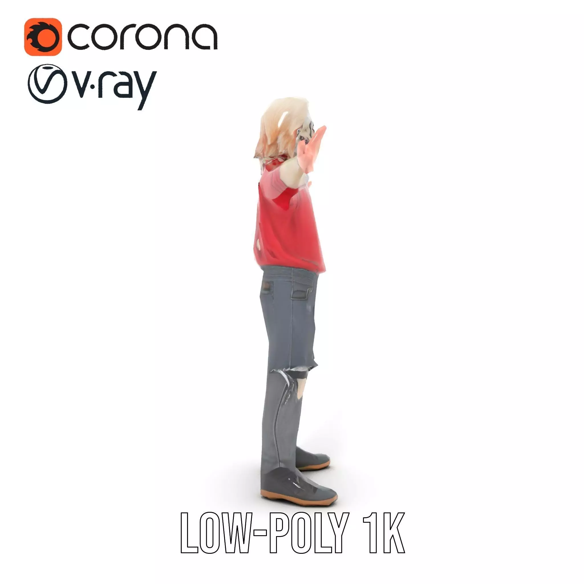 Colorful Zombie Character model pack Low-poly 3D model_31