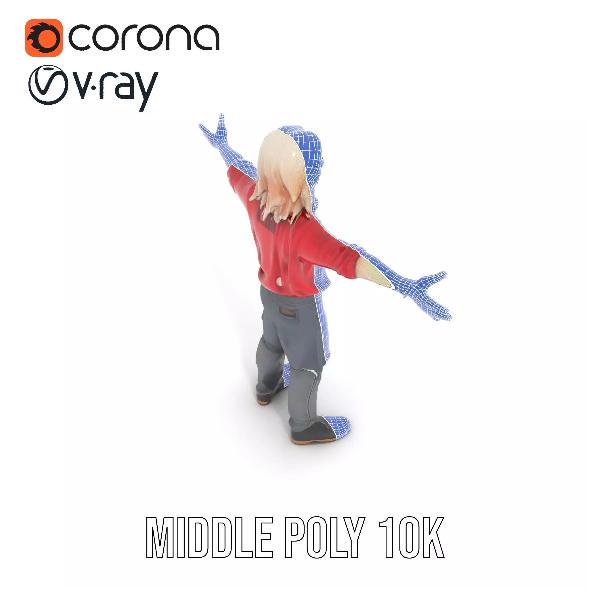 Colorful Zombie Character model pack Low-poly 3D model_6