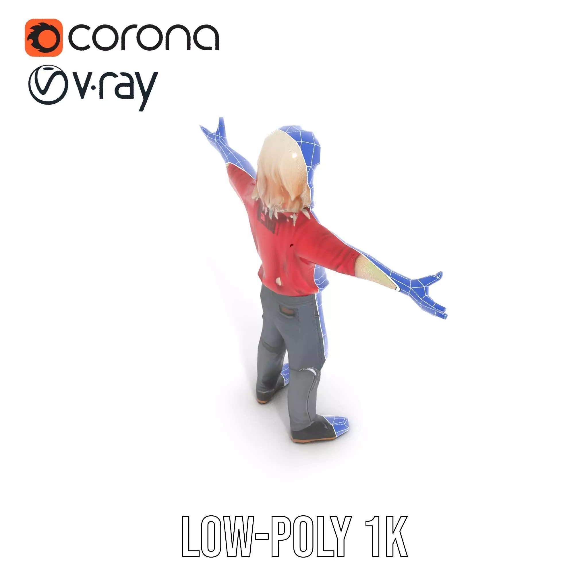 Colorful Zombie Character model pack Low-poly 3D model_22