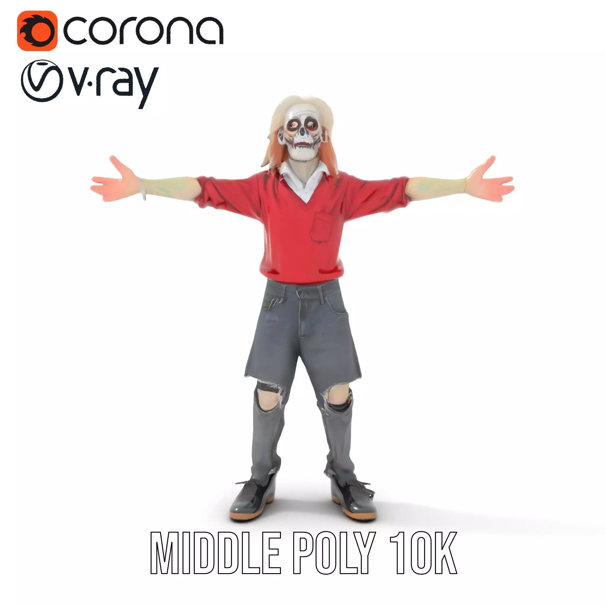 Colorful Zombie Character model pack Low-poly 3D model_13