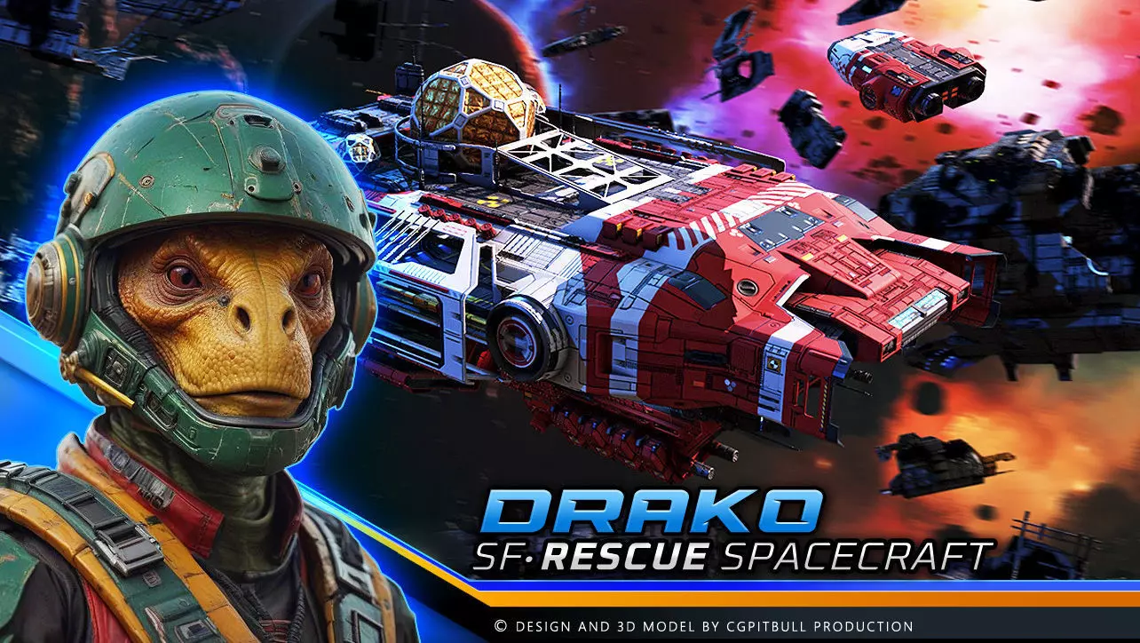 DRAKO - Rescue Ship Low-poly 3D model_0