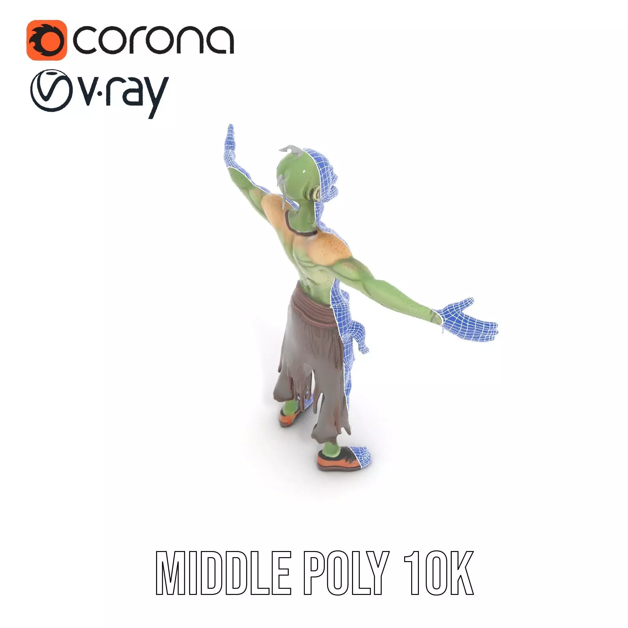 Ghostly Green Zombie model pack Low-poly 3D model_30