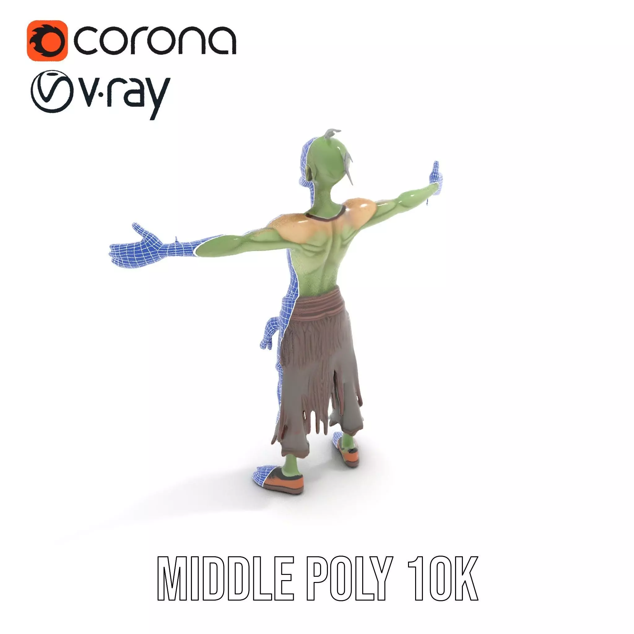 Ghostly Green Zombie model pack Low-poly 3D model_21