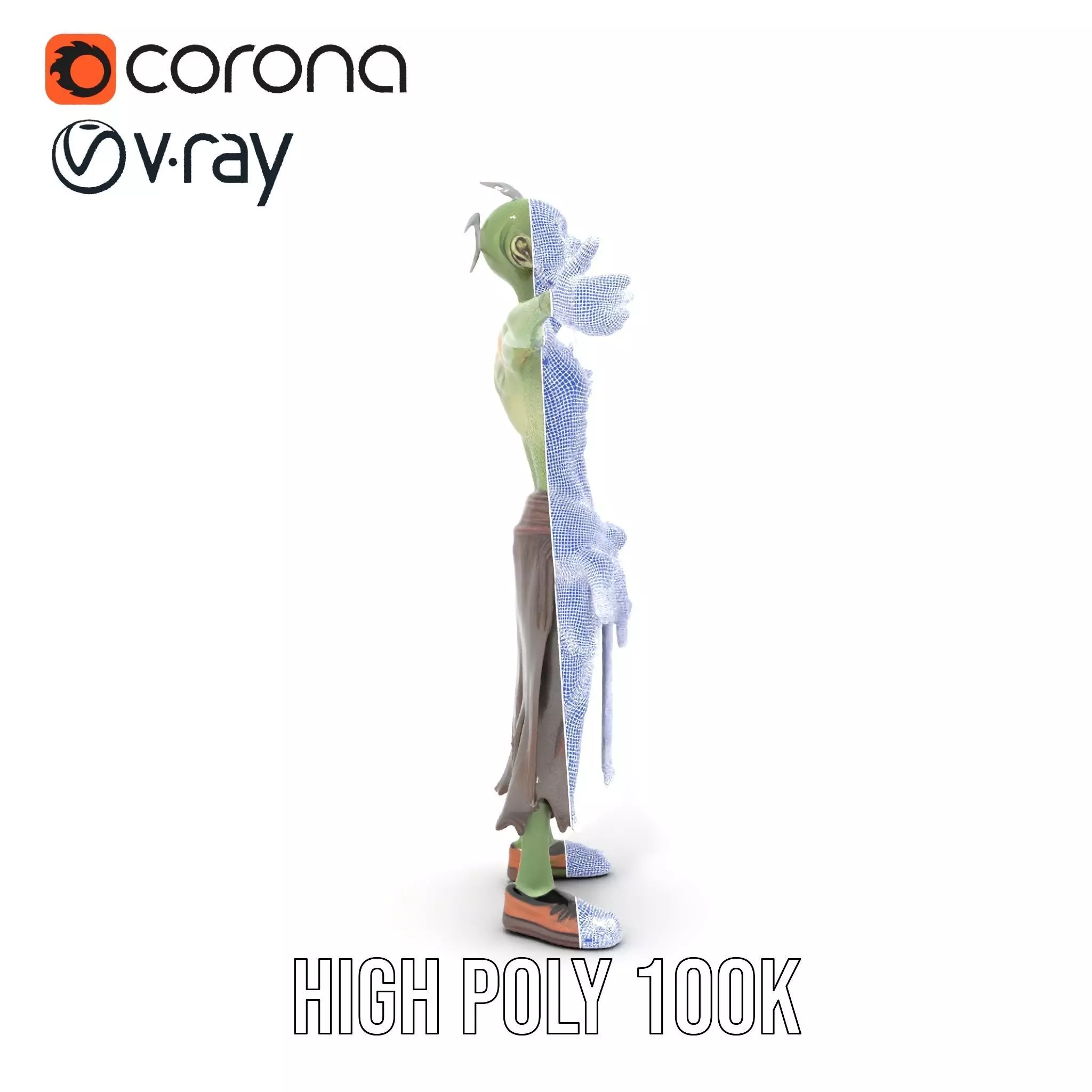 Ghostly Green Zombie model pack Low-poly 3D model_32