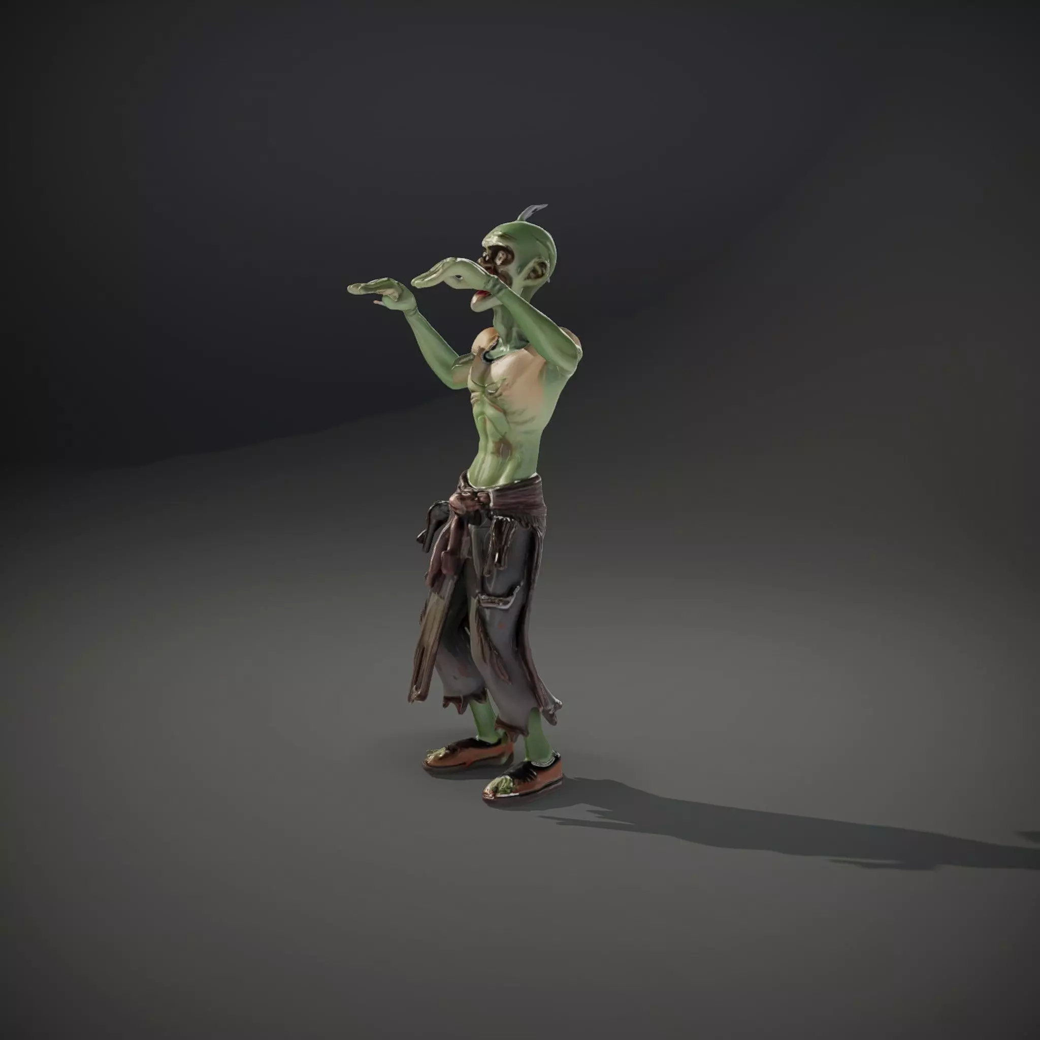 Ghostly Green Zombie model pack Low-poly 3D model_35