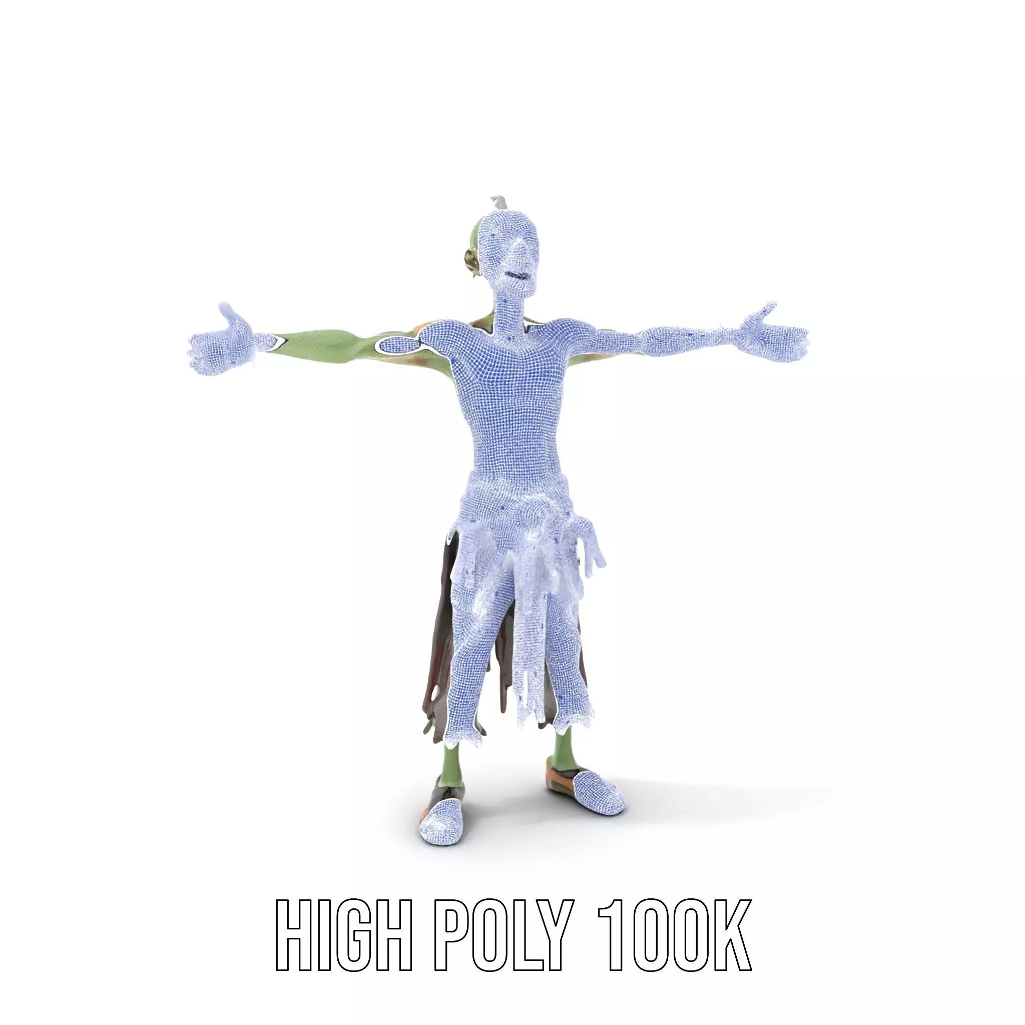 Ghostly Green Zombie model pack Low-poly 3D model_5