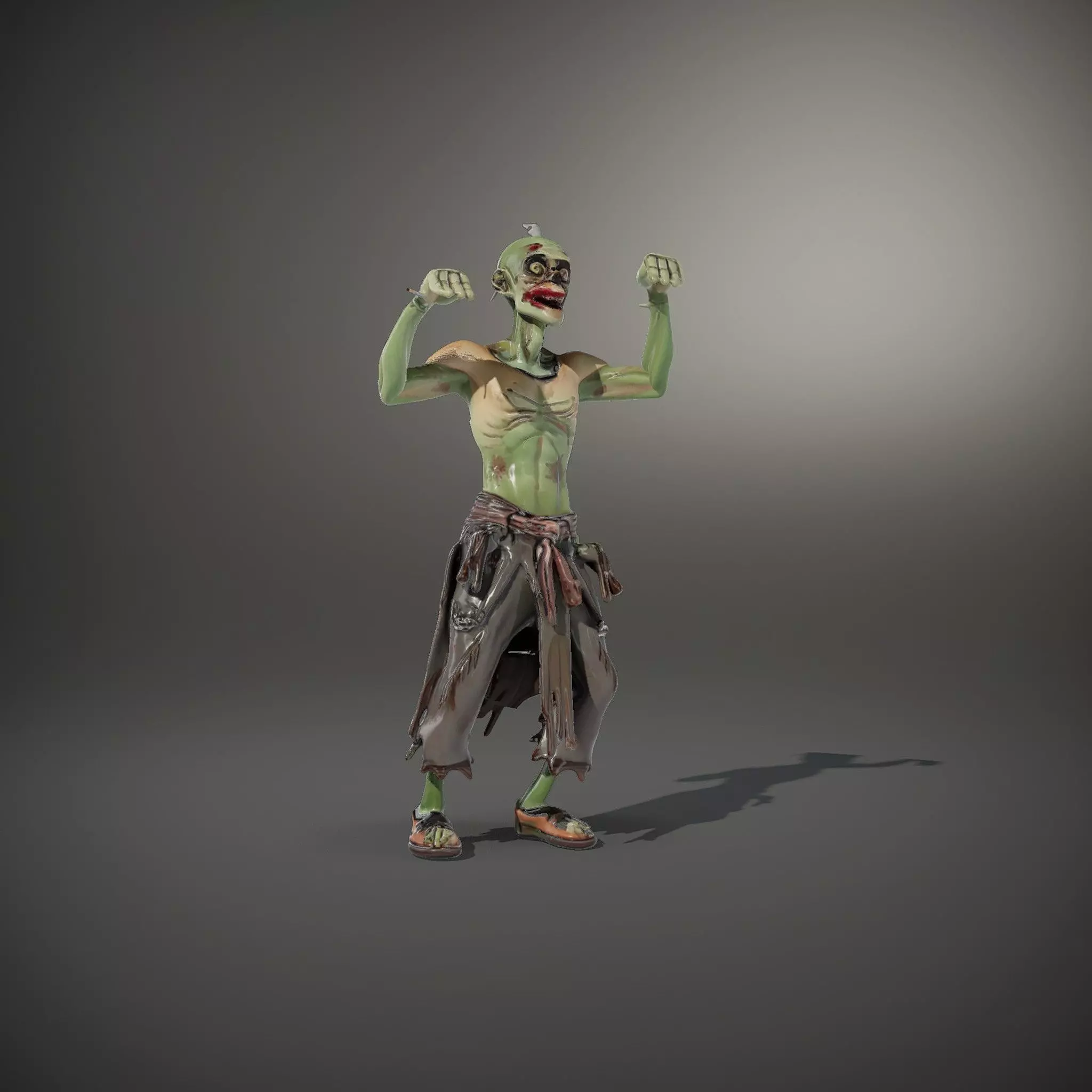 Ghostly Green Zombie model pack Low-poly 3D model_34
