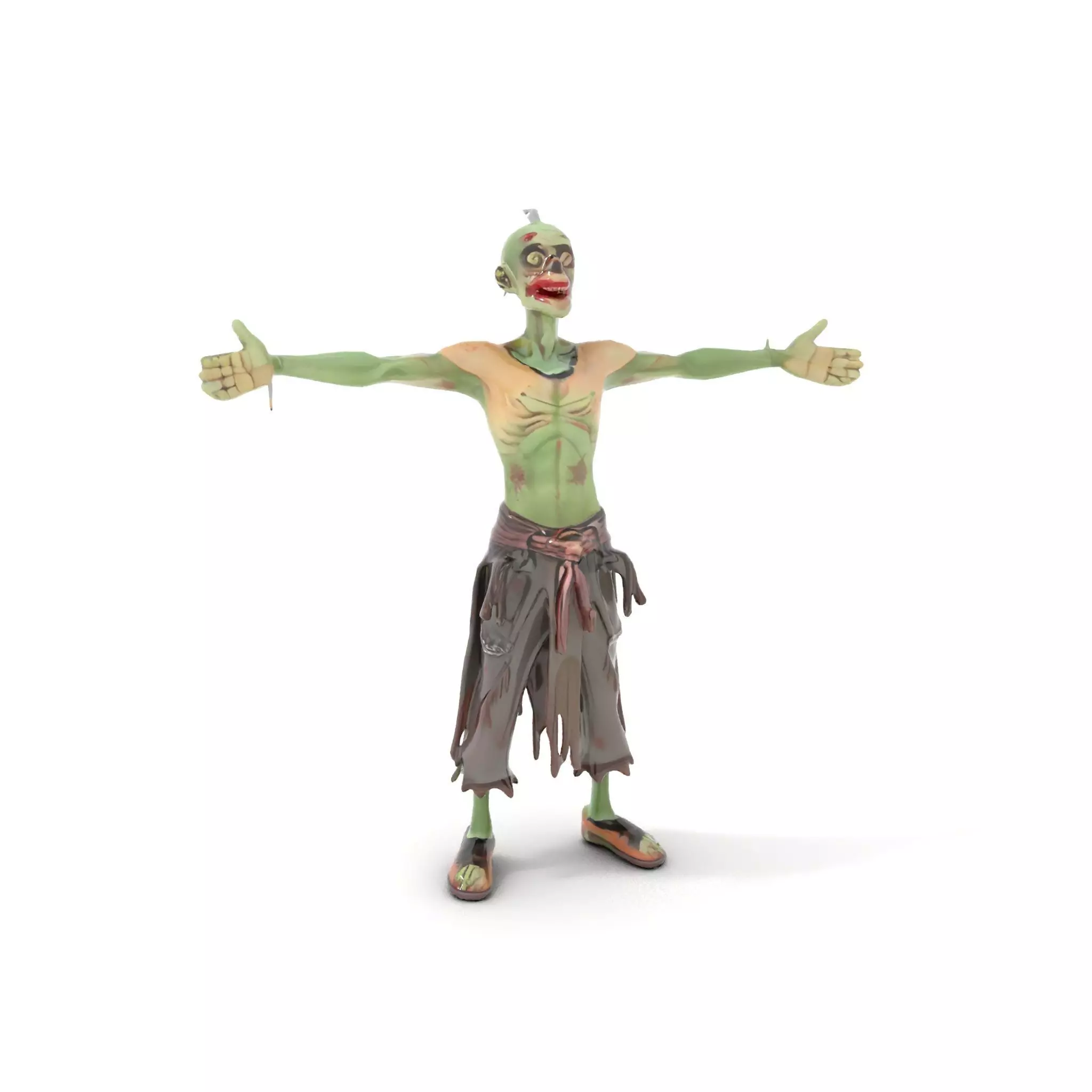 Ghostly Green Zombie model pack Low-poly 3D model_16