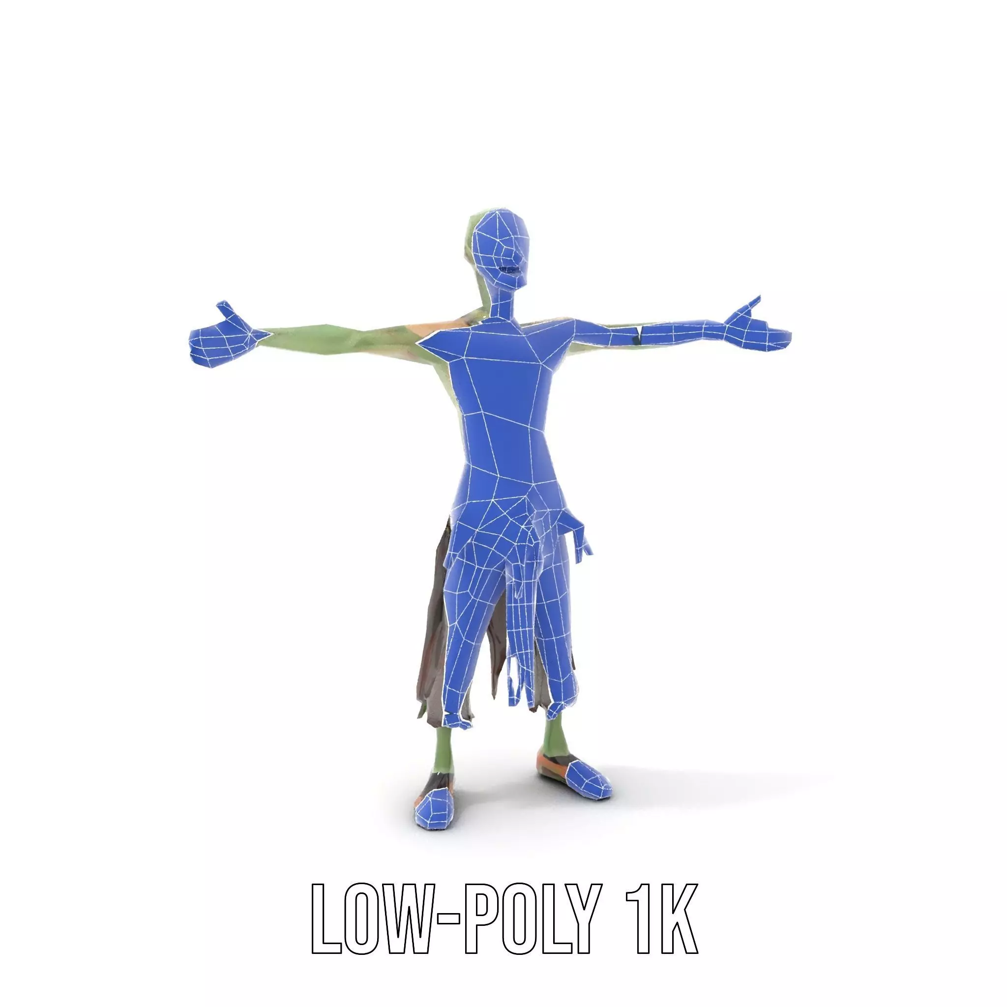 Ghostly Green Zombie model pack Low-poly 3D model_19