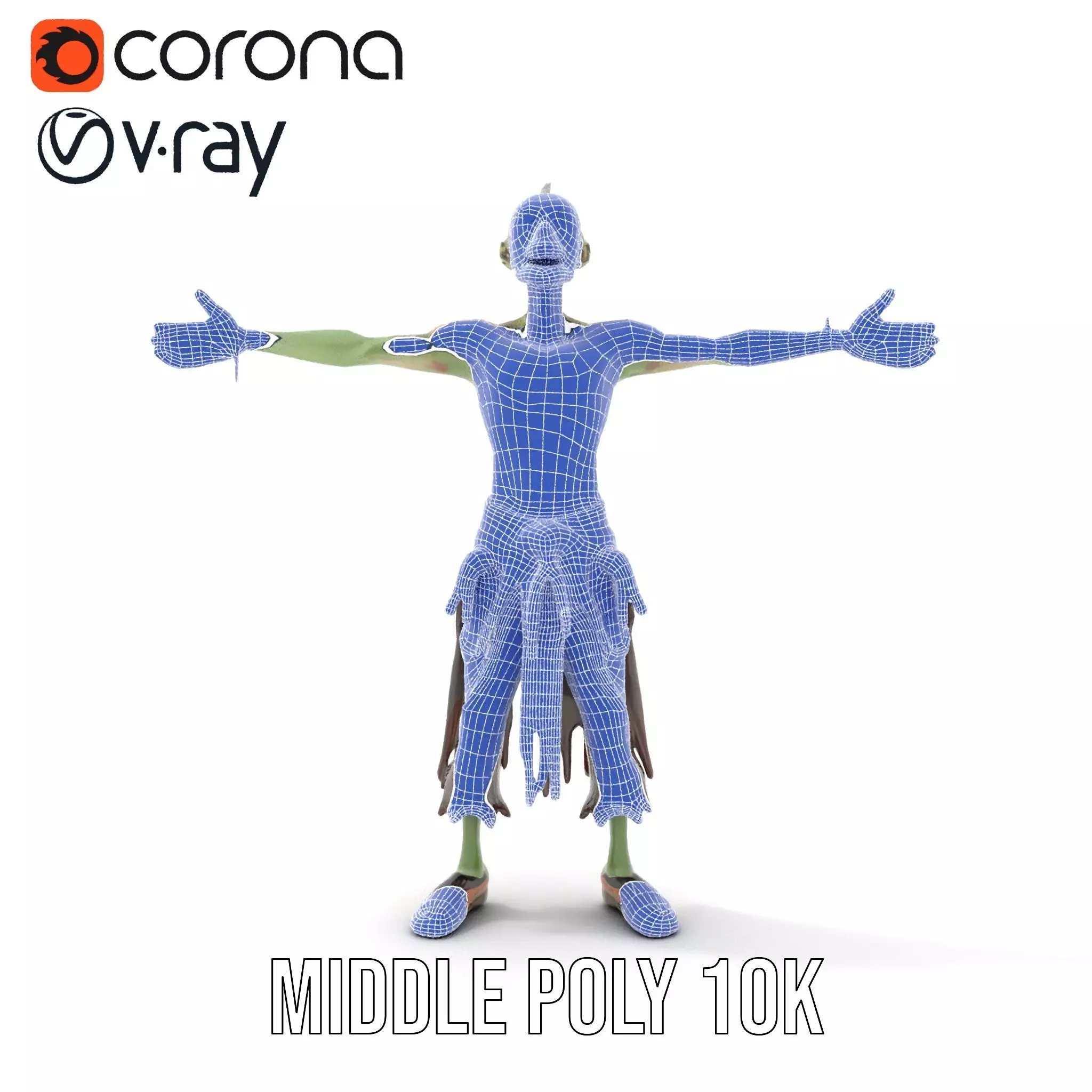 Ghostly Green Zombie model pack Low-poly 3D model_27