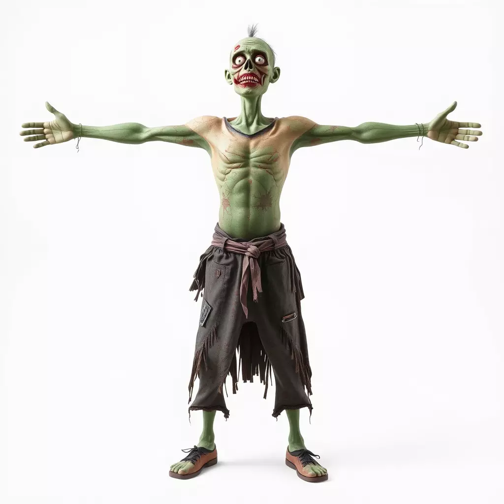 Ghostly Green Zombie model pack Low-poly 3D model_3