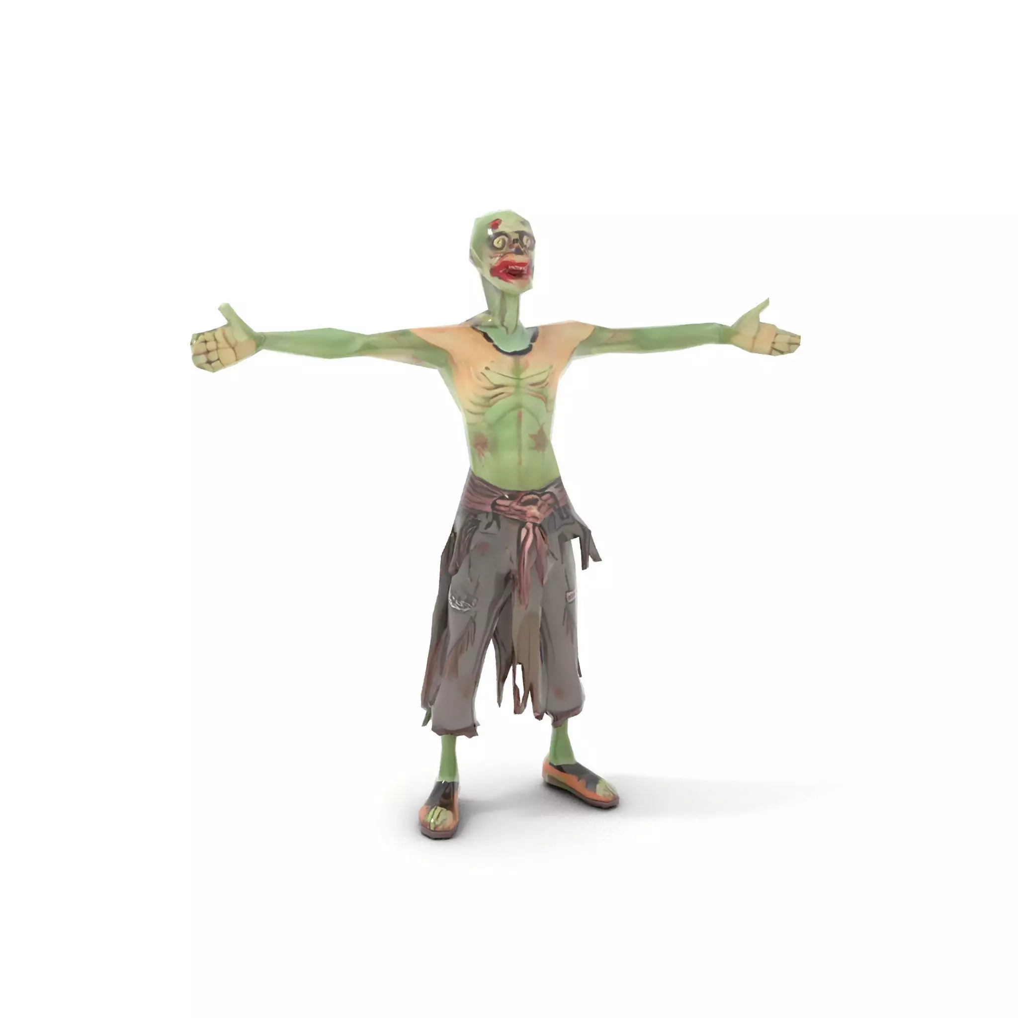 Ghostly Green Zombie model pack Low-poly 3D model_15