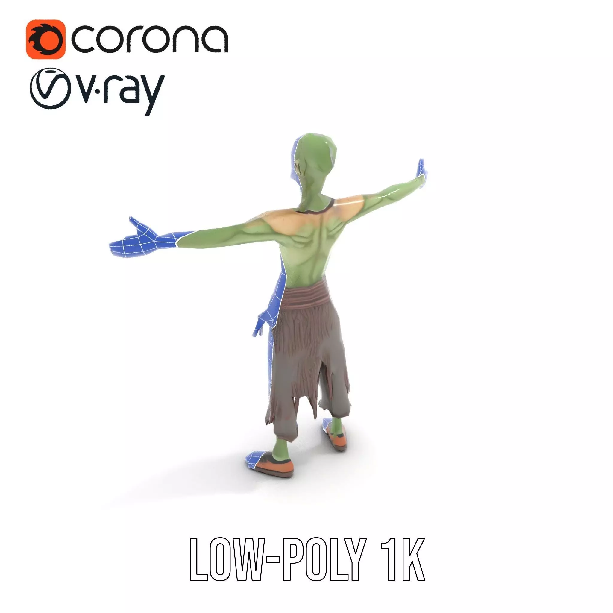 Ghostly Green Zombie model pack Low-poly 3D model_31