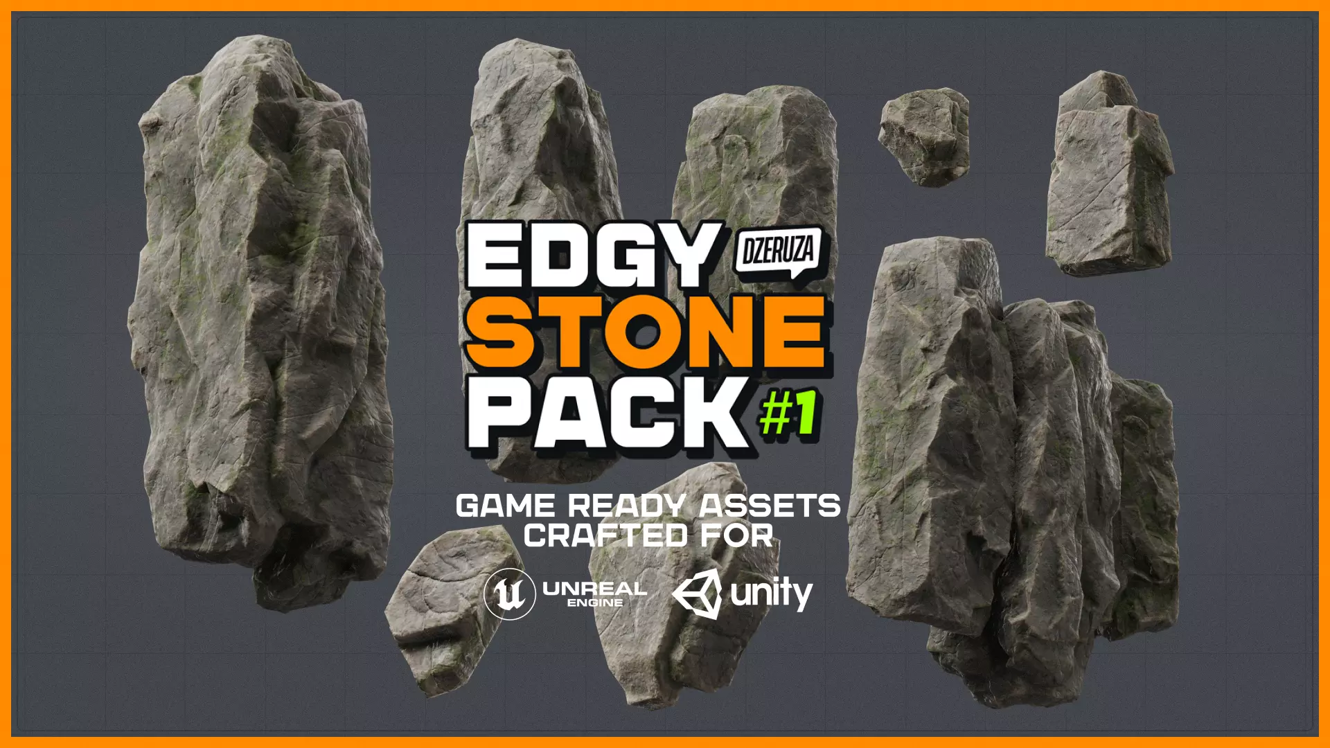 Edgy Stone Pack 1 Low-poly 3D model_22