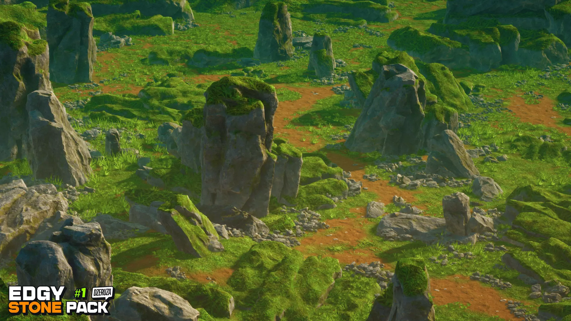 Edgy Stone Pack 1 Low-poly 3D model_9