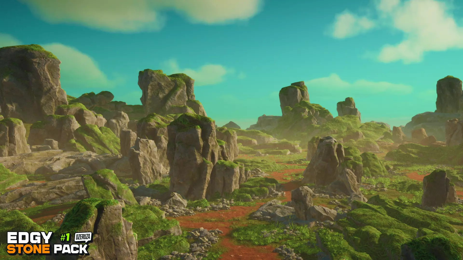 Edgy Stone Pack 1 Low-poly 3D model_3