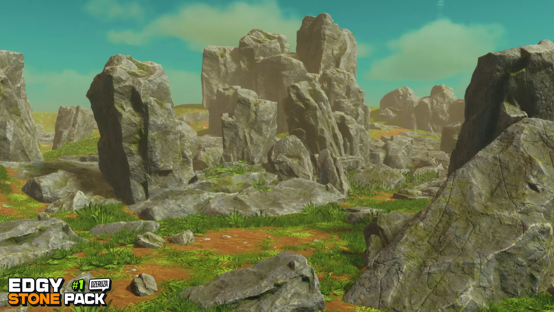 Edgy Stone Pack 1 Low-poly 3D model_7