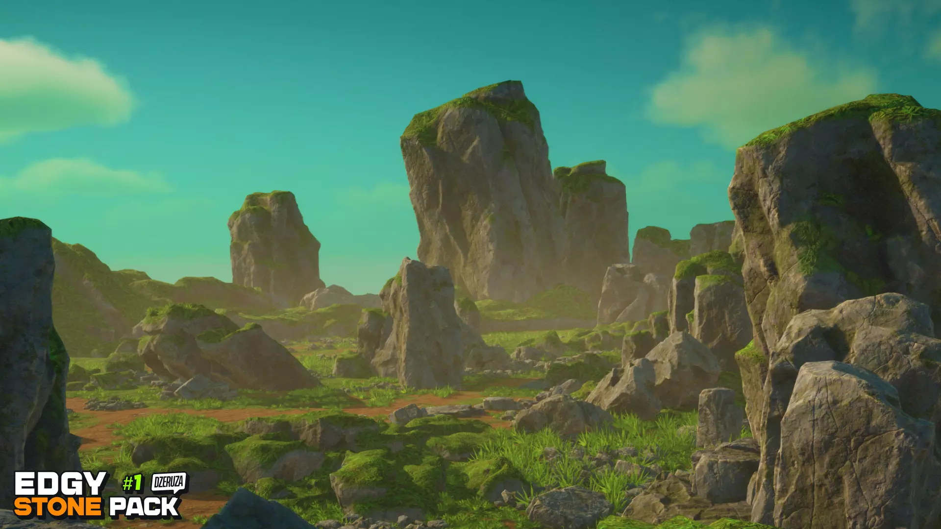 Edgy Stone Pack 1 Low-poly 3D model_4