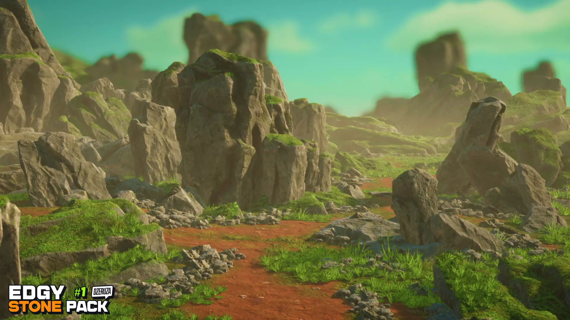 Edgy Stone Pack 1 Low-poly 3D model_2