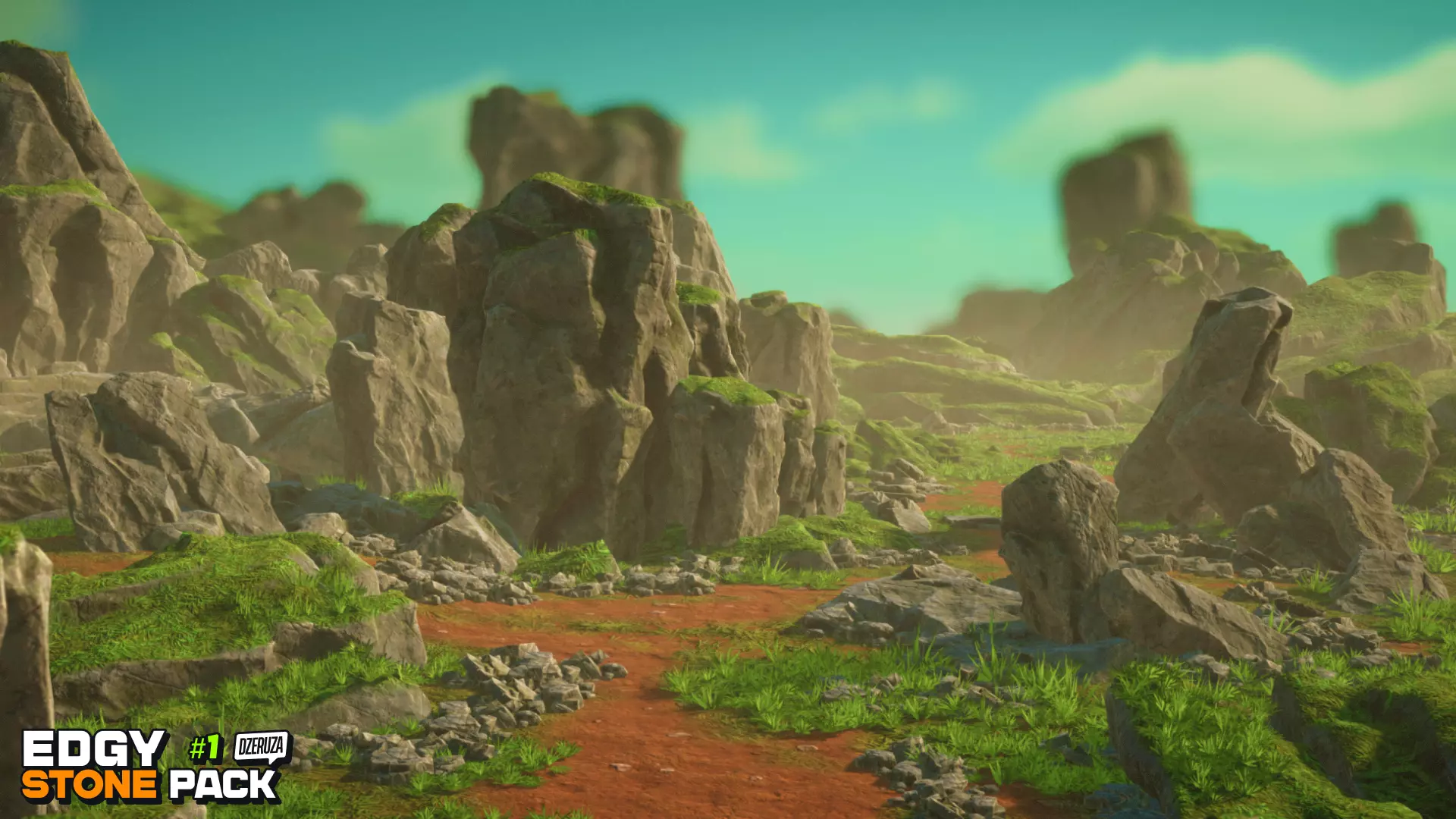 Edgy Stone Pack 1 Low-poly 3D model_5