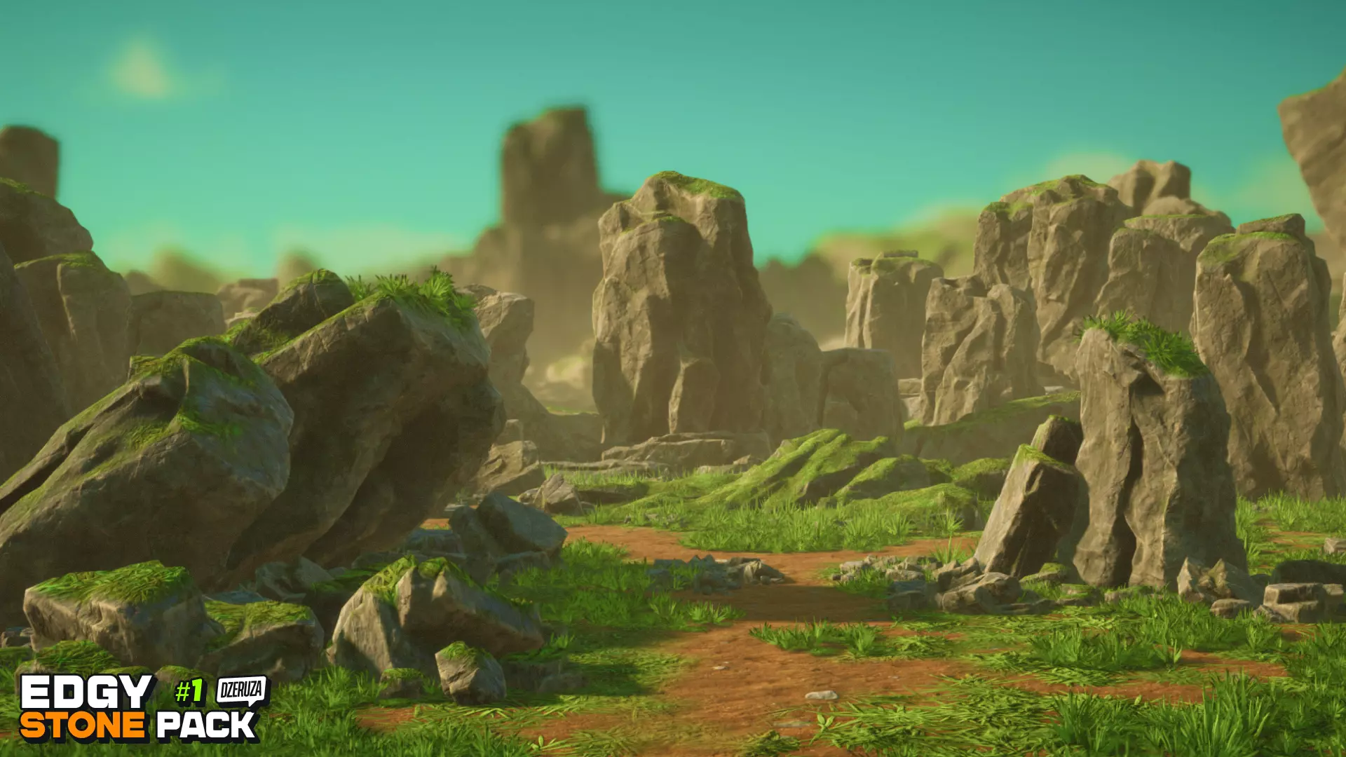 Edgy Stone Pack 1 Low-poly 3D model_8