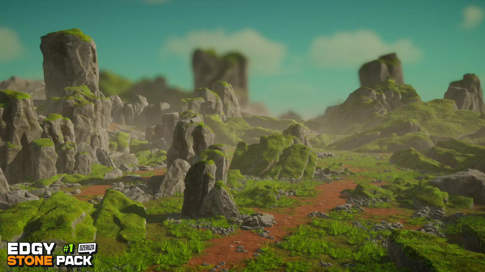 Edgy Stone Pack 1 Low-poly 3D model_6