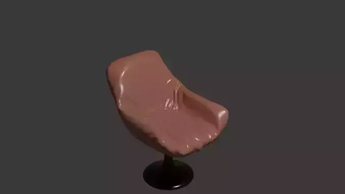 Brown chair with metal base made of leather