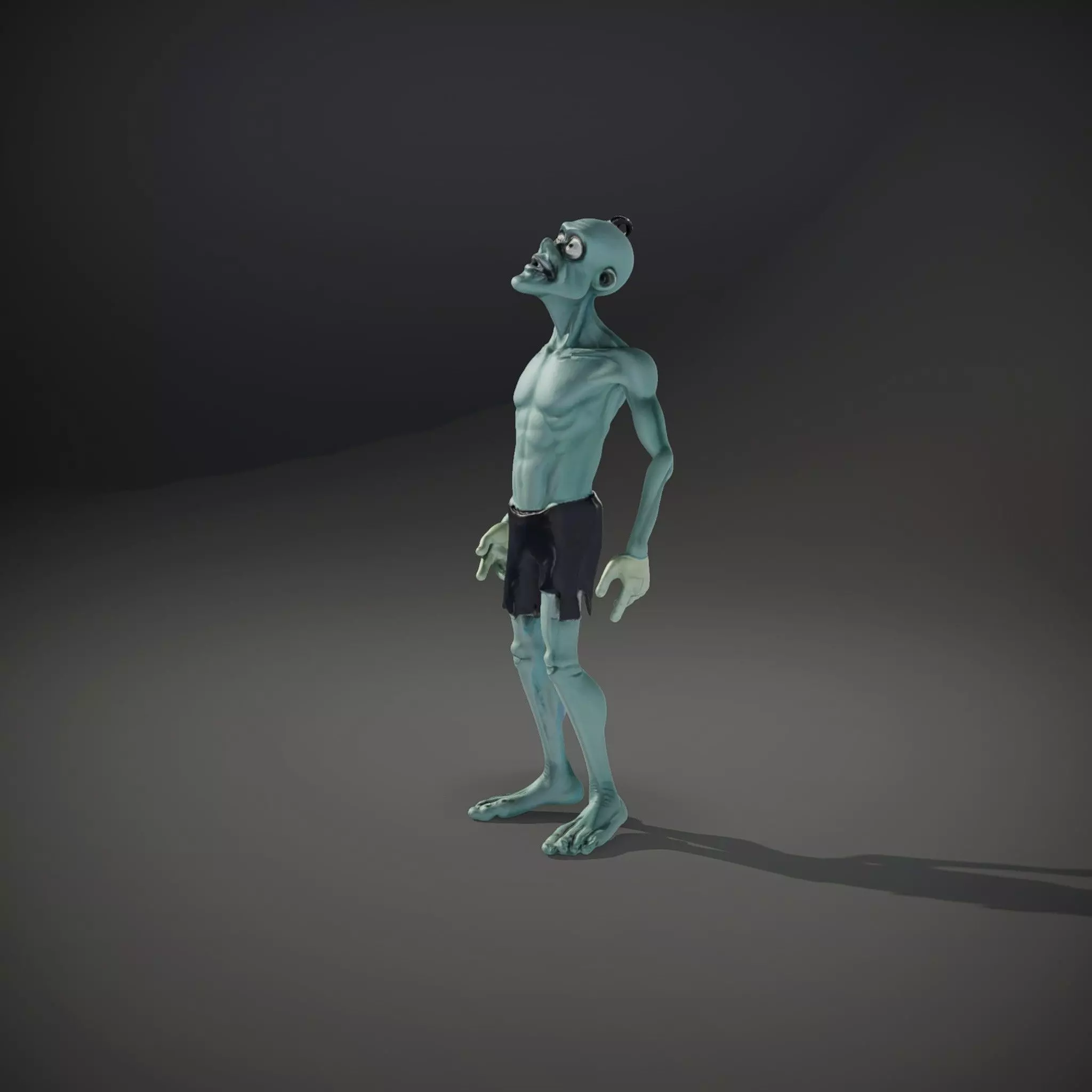 Green Zombie Character model pack Low-poly 3D model_34