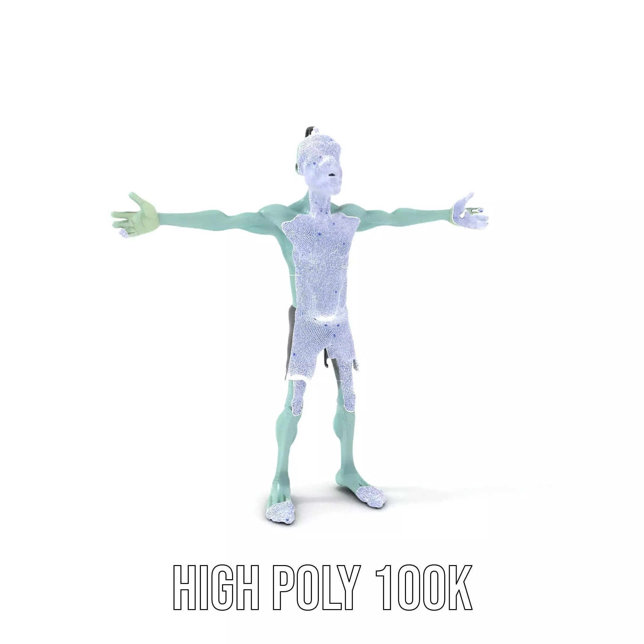 Green Zombie Character model pack Low-poly 3D model_5