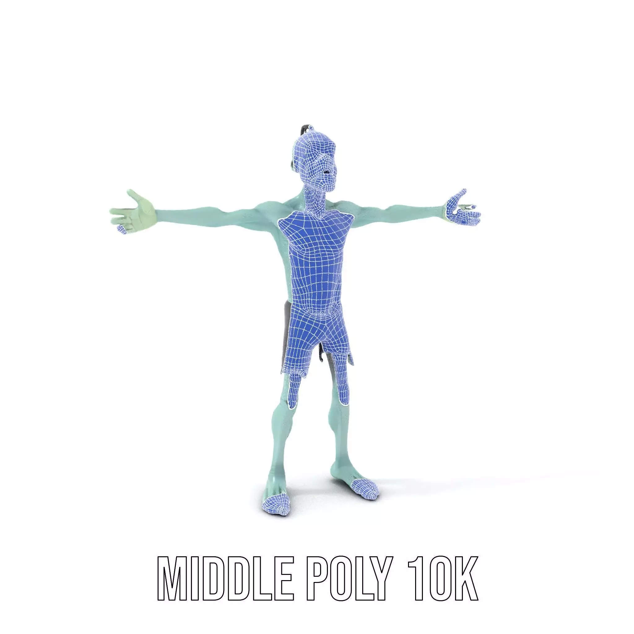 Green Zombie Character model pack Low-poly 3D model_22