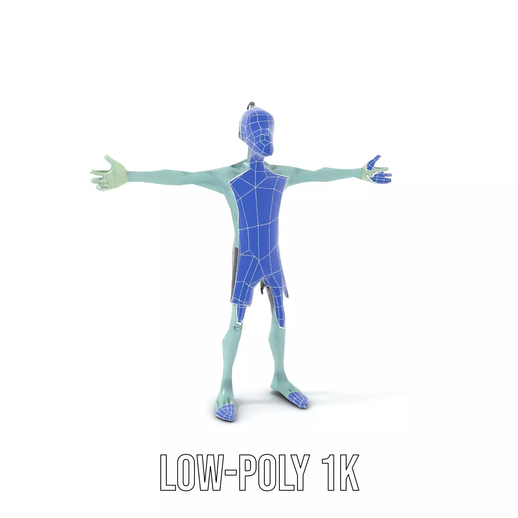 Green Zombie Character model pack Low-poly 3D model_20