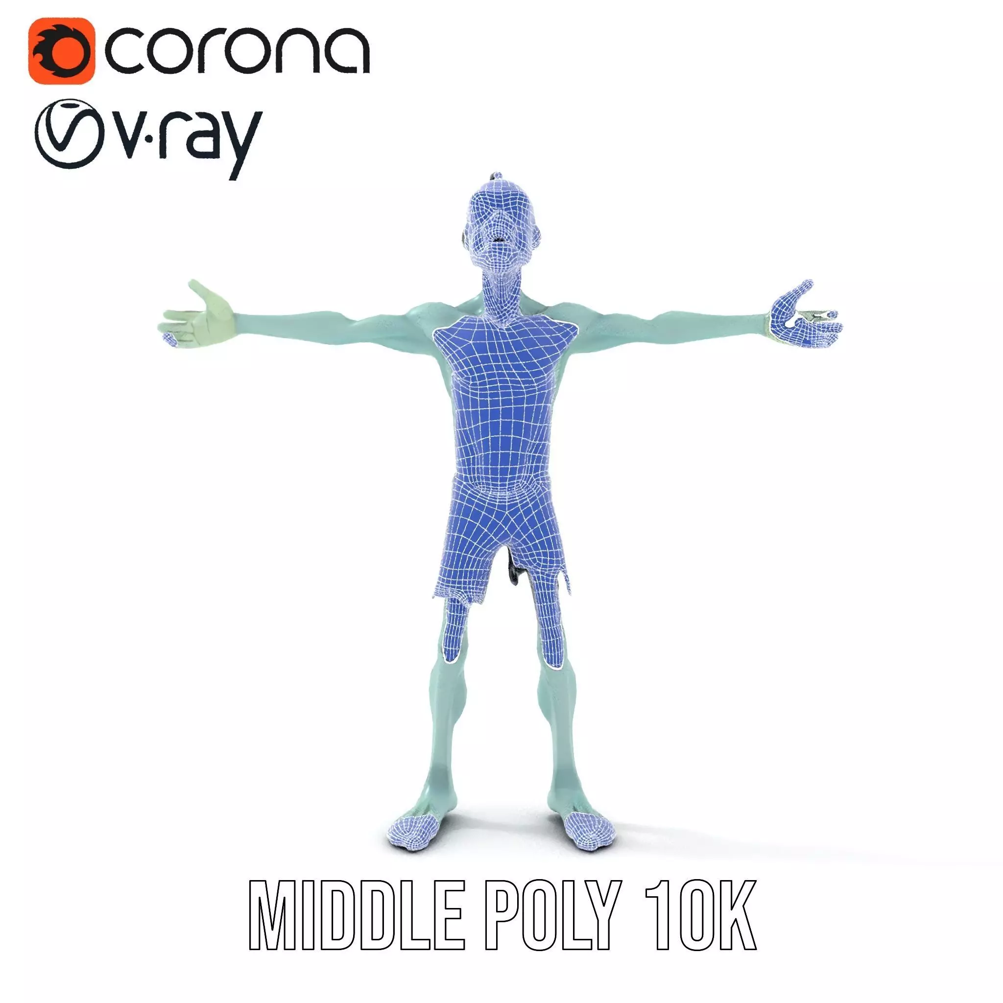 Green Zombie Character model pack Low-poly 3D model_27