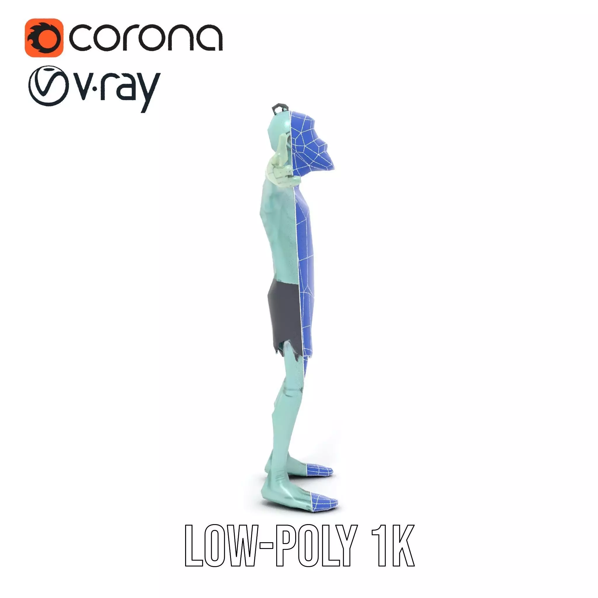 Green Zombie Character model pack Low-poly 3D model_31